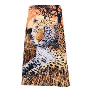Vintage Leopard Big Cat 28x59 Beach Towel 100% Cotton
